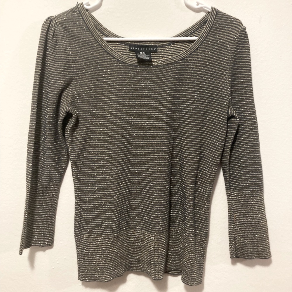 Gold and black stripe top